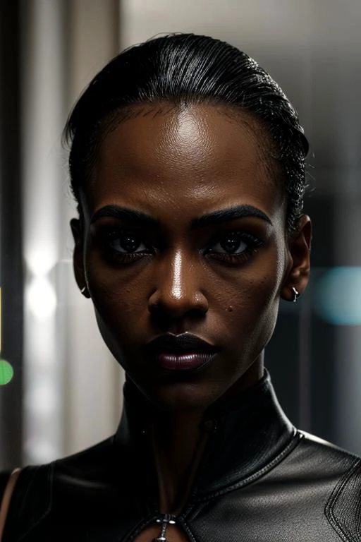 ((Portrait shot)),(masterpiece:1.5),concept art,intricate details,highly detailed,photorealistic,octane render,8k,unreal engine,dynamic pose,best quality,highres,(realistic face:1.1),(hyperrealistic:1.1),((full_body)),perfect eyes,(dark skin:1.4),(((hairstyle))),(((perfect hands))),(extremely detailed background),((dynamic background)),((african 1girl)),wearing (snwnrs white uniform:1.02),((detailed eyes, high quality eyes, high quality face)),short hair,((dramatic)),epic,battlefield,depth of field,bokeh,4k,ember,particles, <lora:snwnrsV8-000024:0.8>, nude