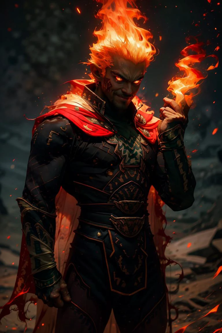 TRIFORCE OF POWER!
(masterpiece, best quality:1.2), muscular , <lora:Fiery_Hair:0.8>, Fiery_Hair, fiery hair, glowing,
, <lora:OoT_Ganondorf_Zelda_Anime:0.8>, OoT_Ganondorf_Zelda, solo, (green skin:1), cape, solo, 1boy, (fire:1), <lora:r1ge - AnimeRage:0.8>, r1ge, glowing, red aura, solo, smiling, looking at viewer, cowboy shot, holding power,