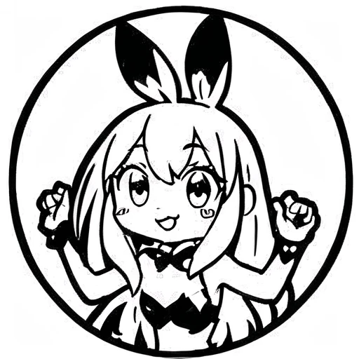 vynstick,(monochrome:1.3), simple background, (white background:1.3), <lora:vynstickANY:1> ,(Die-cut sticker, kawaii sticker,contrasting background, illustration minimalism, vector) high contrast, playboy bunny,
