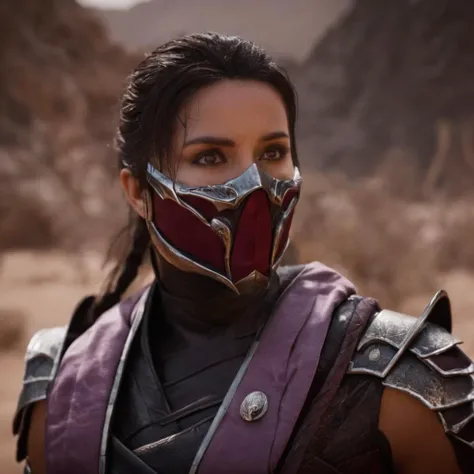 cinematic film still of <lora:Mortal Kombat style:1>
closeup, Mortal Kombat style, fictional universe consisting of numerous realms, FerraTorr,Ferra,Torr,Unidentified symbiotic race,Mortal Kombat style, mk style, shallow depth of field, vignette, highly detailed, high budget, bokeh, cinemascope, moody, epic, gorgeous, film grain, grainy