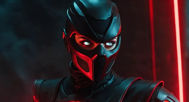 Dark Fantasy Art of (Cinematic Film stock footage style) in (arri alexa style) (Kodak film print style),
<lora:Mortal Kombat-000003:1>
Kabal a mysterious warrior woman in a futuristic suit with a red light on his face Mortal Kombat Style, dark, moody, dark fantasy style
