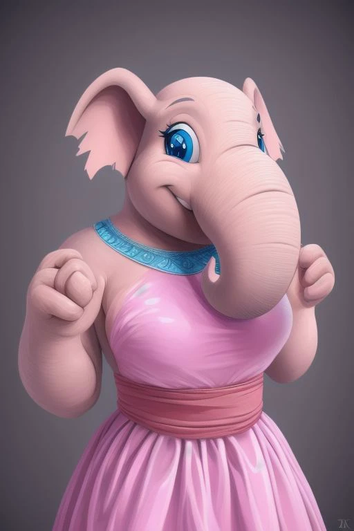 (8k, RAW photo, best quality, masterpiece:1.2) , elephante, <lora:Elephante:0.70>, pink skin, blue eyes, peachdress