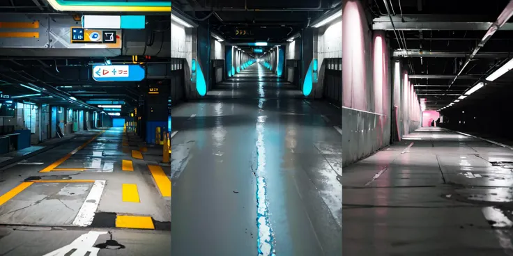 (otherworldly), highly insanely detailed, masterpiece, top quality, best quality, highres, 4k, 8k, RAW photo, (very aesthetic, beautiful and aesthetic), 1girl,
<lora:UnderGround-CP:0.7>, underground, road, concrete,
__lazy-wildcards/dataset/background-color__, (fantasy world)âââ