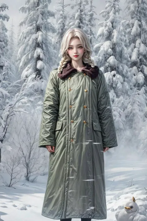 realistic, photorealistic, best quality, masterpiece, ultra high res, finely detailed, quality, realistic lighting, detailed skin, intricate details, raw photo, absurdres, highres, ultra detailed, BREAK, 1girl, solo, looking at viewer, 18 years old, hand of Guido Daniele, BREAK, portrait of a award winning photo of beautiful girl posing in a dark studio, (rim lighting:1.4), two tone lighting, sharp focus, octane, unreal, dimly lit, low key, cell shading, digital art, dark and gloomy full body 8k unity render, (vibrant, dramatic, 8k), detailed light, light particles, etailed background, reflection, refraction, (Rembrandt lighting), (dynamic lighting), ray tracing, volumetric lighting, (dramatic lighting), (explosive light and shadow), complex background, solo focus, (Dynamic Pose, Dynamic Angle), high contrast colours, vibrant colors, colorful, moody lighting, natural light, vivid, BREAK, outdoors, (girl in snow:1.4), (fluffy dog, green coat:1.3), (platinum blonde hair, twin braids:1.4), snow boots, full body, (snowfall, snow storm, snowman, snowing, frosty breath, snow falling, heavy snow, snowflakes, Frost, cold, snowfield, snowy mountains, snowy forest:1.4), BREAK, (detailed intricate iris, beautifu and aesthetic face, detailed face, clean facial features, an extremely delicate and beautiful, beautiful detailed eyes, stars in the eyes, Pink lips, Glowing Eyes, perfect face, detailed pupils, Makeup, full-face blush, parted lips, long eyelashes, smug expression, grin, smile, happy), (nice hands, sexy, slim, large breasts, skinny, narrow waist, human anatomy, skin pores), BREAK, film grain, Overdetailed art, official art, beautiful and aesthetic, delicate, Ultrarealistic, Detailed illustration, extremely detailed CG Unity 8k wallpaper, huge filesize, 8k uhd, BREAK, <lora:GoodHands-beta2:1>, <lora:epiNoiseoffset_v2-pynoise:2>, <lora:add_detail:0.4>, <lora:jdy20131201:0.8>