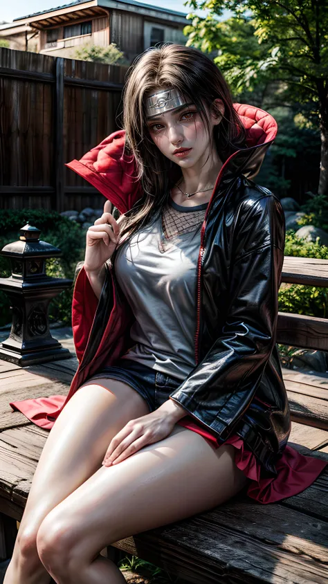 (masterpiece, best quality, high resolution), uchiha itachi, red eyes, long hair, forehead protector, ninja, cloak, high collar, jewelry, necklace, seated on a stone bench in a serene zen garden, she reflects inner peace and serenity, beautiful body, Beautiful Nose, Beautiful character design, perfect eyes,perfect face, alluring, wallpaper,perfect lighting, Colorful,ultra highres, photography, 8K, HDR,
<lora:add_detail:1>,
<lora:naruto_uchihaitachi:0.8> ,
