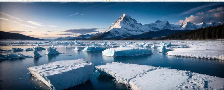 (masterpiece), best quality, ultra high res,outdoors,cinemagraph,etterboxed,realistic,film grade color grading,film grain,midday,late at night,no humans,glacier,sea of ice,sunrise,close shot
