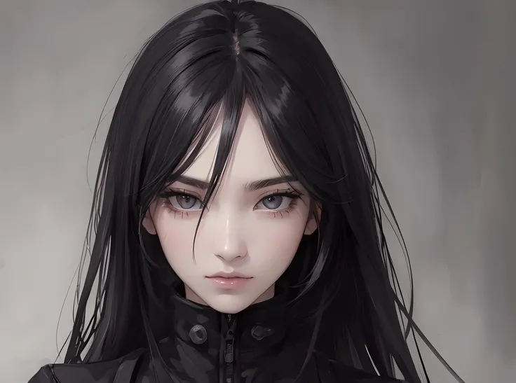((high quality, masterpiece:1.4)), 1girl, upper body, cyberpunk, hair between eyes, black techwear, black techwear jacket, white hair, japanese girl, symmetrical face, symmetrical eyes, looking at viewer, grey eyes, pretty face, beautiful face, beautiful eyes, beautiful girl, pretty girl, perfect facial shape, absurdres, realistic proportions, dynamic pose, high details, intricate, intricate details, realistic eyes, realistic eye proportions, sharp focus, 32k, realistic lighting, extreme details, realistic pupils, realistic proportion eyes, realistic proportions pupils, realistic shadows, <lora:urbanSamuraiClothing_urbansamuraiV03:0.6>