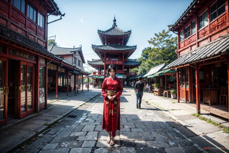 ((best quality, masterpiece, absurbres, super-resolution)), Detailed historical background, Asian traditional city