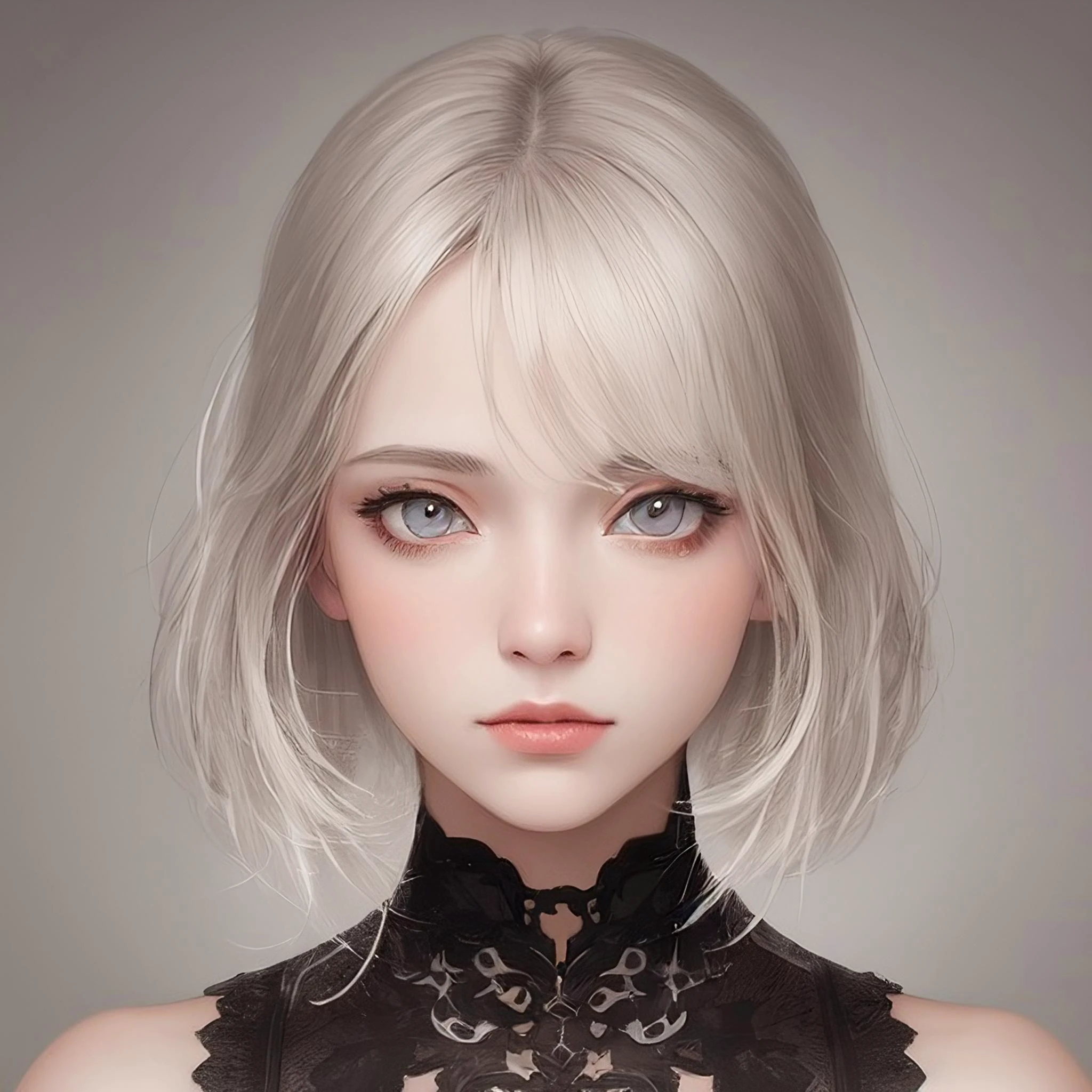 ((high quality, masterpiece:1.4)), 1girl, upper body, cyberpunk, black techwear, black gloves, white hair, japanese girl, symmetrical face, symmetrical eyes, looking at viewer, grey eyes, pretty face, beautiful face, beautiful eyes, beautiful girl, pretty girl, perfect facial shape, absurdres, realistic proportions, dynamic pose, high details, intricate, intricate details, realistic eyes, realistic eye proportions, sharp focus, 32k, realistic lighting, extreme details, realistic pupils, realistic proportion eyes, realistic proportions pupils, realistic shadows, <lora:beautifulDetailedEyes_v10:0.4>, <lora:urbanSamuraiClothing_urbansamuraiV03:0.6>