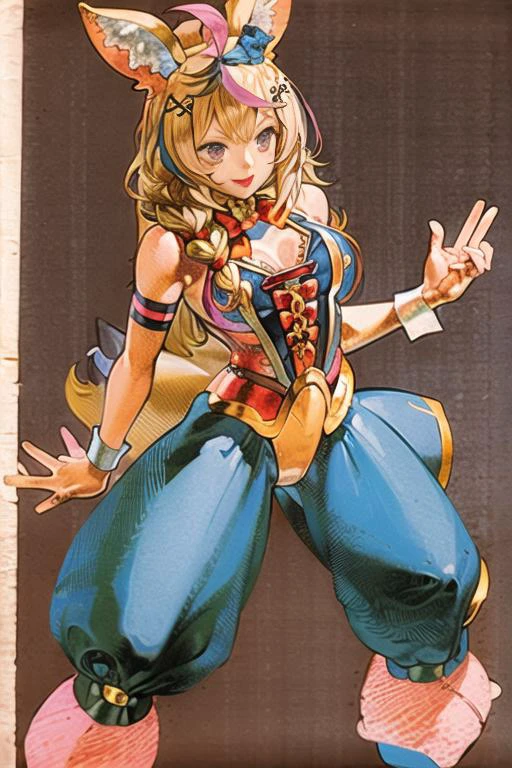 1girl, mvc2, <lyco:MvC2:1.0>, op1, animal ears, hairclip, hair bow, streaked hair