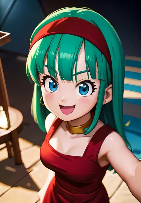 (Photo:1.3), highdetail, <lora:Bulla:0.8>, Bulla, 1girl, solo, red headband, red dress, Selfie, Smile, (acclaimed, alluring, captivating, exciting, gorgeous, striking:1.3), (trending on artstation:1.3)