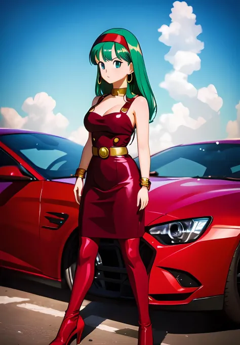 (Photo:1.3), highdetail, <lora:Bulla:0.8>, Bulla, 1girl, solo, red headband, red dress, (acclaimed, alluring, captivating, exciting, gorgeous, striking:1.3), (trending on artstation:1.3)