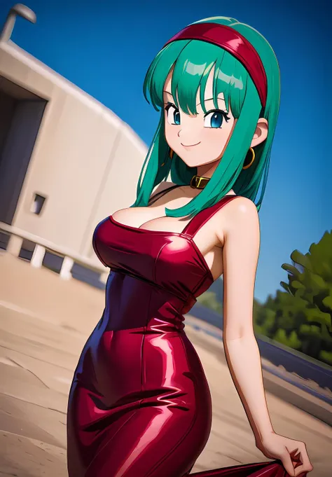 (Photo:1.3), highdetail, <lora:Bulla:0.8>, Bulla, 1girl, solo, red headband, red dress, Selfie, Smile, (acclaimed, alluring, captivating, exciting, gorgeous, striking:1.3), (trending on artstation:1.3)