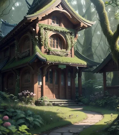 (Cinematic Photo:1.3) of (Ultrarealistic:1.3),(Grim:1.3) Masterpiece, best quality, (very detailed CG unity 8k wallpaper), (best quality), (best illustration), (best shadow), round radish hut covered with moss, octane rendering, ray tracing, very detailed,Highly Detailed,(Art Nouveau:1.3),(Fujifilm Superia:1.3),naturalism,land Art,regionalism,shutterstock contest winner,trending on unsplash,featured on Flickr