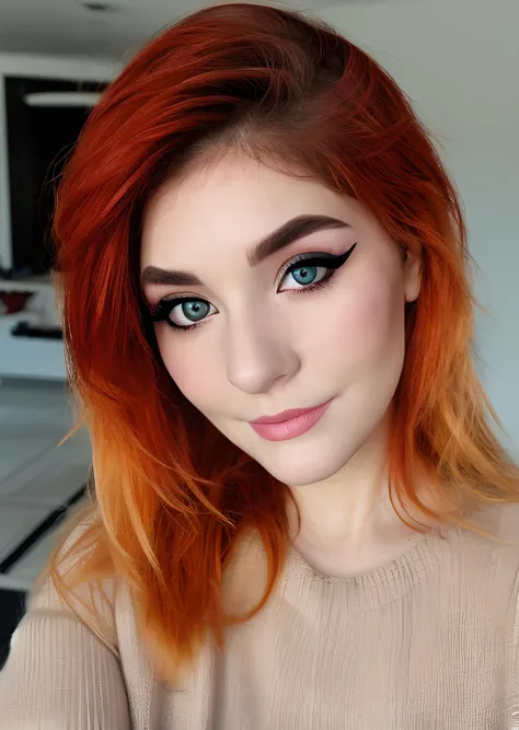 <lora:Byndo:1>
photo of beautiful (Byndo), ((ultra detailed, masterpiece, best quality)), sfw, best quality, ultra high res, ultral detailed face and eyes, (photorealistic:1.4), 1girl, a close up headshot portrait of lydiaviolet, portrait photography, ring light, overhead lighting, a close up RAW format high quality photograph, blush cheeks, (red lipstick:0.8), living room, wearing sweater, Fujifilm X-E4, Fuji 75mm f1.2 lens, <lora:lydiaviolet:1>