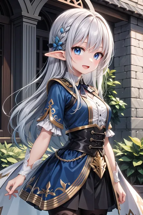 insanely detailed, absurdres, ultra-highres, ultra-detailed, best quality,
1girl, solo, nice hands, perfect hands
BREAK
elf girl, (wearing sorcerer outfit:1.2), (nsfw:-1.5), (navel:-1)
BREAK
happy smile, laugh, open mouth
BREAK
45 angle,
standing, cowboy shot, looking at viewer
BREAK
slender, kawaii, perfect symmetrical face, ultra cute girl, ultra cute face, ultra detailed eyes, ultra detailed hair, ultra cute, ultra beautiful
BREAK
fantasy world, garden of castle, depth of field, ultra detailed background
BREAK
medium breasts,
BREAK
silver hair, elf ear, blue eyes