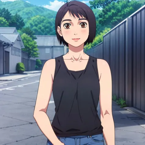 <lora:RenSaionji001:0.7>,smile,
RenSaionji,1girl,
tank_top,jeans,