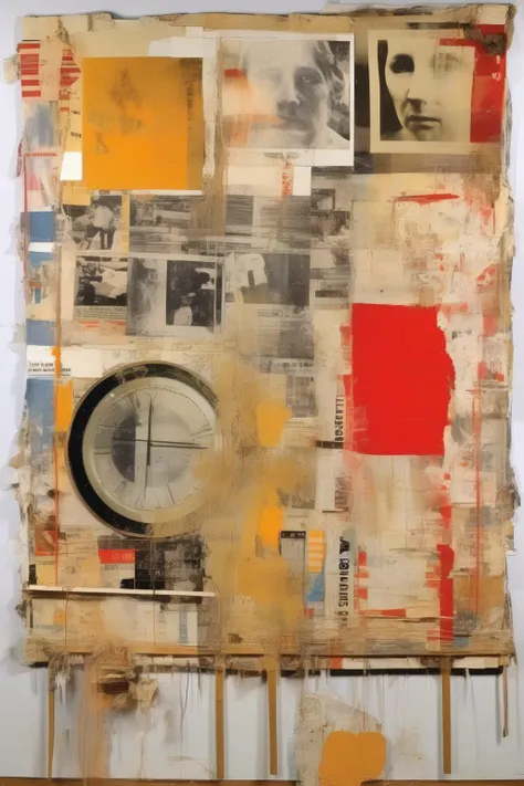 <lora:Robert Rauschenberg Style:1>Robert Rauschenberg Style - artwork in the style of Robert Rauschenberg