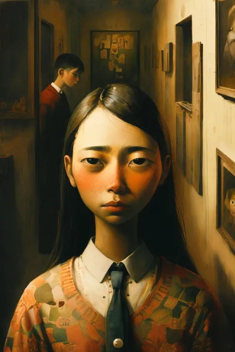 masterpiece,best quality,<lora:tbh161-:0.7>,illustration,style of  Shaun Tan, portrait of family
