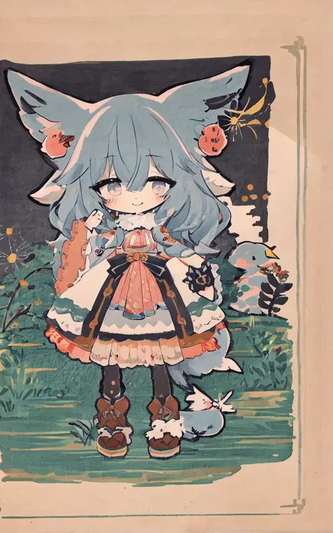 pencil style monochrome:2 sketch, kawaii petite minor 1girl 13yo eyeliner skindantation (a mole under the right eye) medium breasts (eyes visible through hair) +++, light indigo camisole pink checked skirt, drawers pantyhose knee high boots, +++
aqua eyes,
transparency gray hair,
very long hair ,
ponytail,
drill hair ,
crossed bangs,
hair flaps ,
smile,
blush ,
head_tilt standing
+++, bird crest, bird tail, bird legs fluffy:2 furry beastman, sketch manga style traditional media croquis colored pencil (medium)