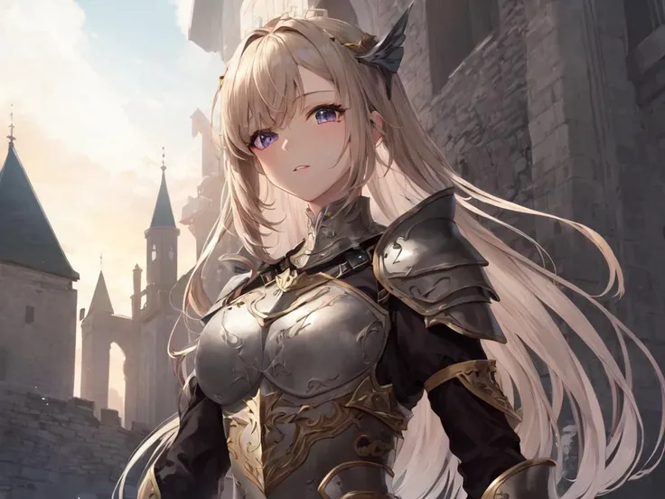 kawaii petite minor 1girl 13years old eyeliner shiny hair skindantation (a mole under the right eye) medium breasts (eyes visible through hair)
( Glossy Metallic Engraving Pattern medium shirt gold armor intricate dress armor intricate Plunging armor intricate breastplate gladiator:1.2) muscular stole tabard
fantasy city, in the square of the castle town, outdoor, Underworld,unexplored region,great labyrinth
masterpiece extremely quality extremely detailed absurdres deep-silky-healthy-lackwarm-foundational-soft-skin ultra detailed hair ultra detailed eyes ultra detailed face high resolution, contrapposto glow shine like opal magnificent perfect realistic:1.3 ray trace depth of field Faint lips,UC:realistic, cute anime face cinematic lighting cinematic angle