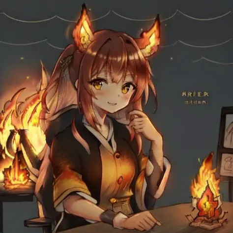 jar jar binks, Beautiful Art Style, 1girl, sitting in chair, fire, flames, in glass jar, thisisfine, sunset, disco costume, photogenic, <lora:jarJarBinksGunganStar_v3:0.6> <lora:lottalewdsThisisfine_v2:0.7> <lora:FirevfxCreateMore_v2:0.3> <lora:glowingArt_v10:0.8>
