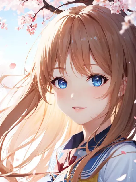Peachland, fantastic, cherry blossoms, park, petals, wind portrait, rays light sparkles lens flare deep shadows golden hour,
petite 1girl school_Uniform blond hair blue eyes, best quality, high detailed, Faint lips,UC:realistic, cute anime face, cinematic lighting, best quality, high detailed, Faint lips,UC:realistic, cinematic lighting kawaii cute 1girl 16yo red hair sky blue eyes, :> school_Uniform thighhighs leather shoes upperbody dynamic pose