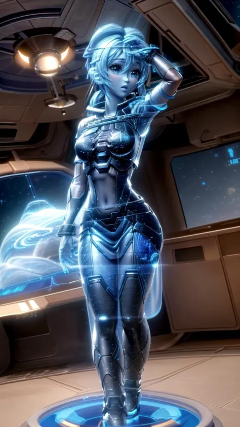 masterpiece, (1girl, cortana), holographic clothing, (((HologramCzar, translucent, translucent skin, blue skin))), BREAK, <lora:translucent_skin:1>
space station, <lora:Hologram:1> <lora:cortana_xl_v1:1> <lora:add_detail:1>, masterpiece, best quality, hyperrealistic, extremely detailed, highly quality, 4k, sharp focus, professional photograph, sharp focus, award winning, cinematic lighting, octane render, unreal engine, volumetrics dtx, Wallpaper,