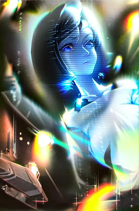 1girl, (unique hair, unique bangs), HologramCzar, (cyberspace:1.2), (hologram, translucent, translucent body, chromatic aberration, glowing), full body, beautiful face, detailed eyes, detailed face, (masterpiece:1.2), hires, ultra-high resolution, 8K, high quality, (sharp focus:1.2), clean, crisp, cinematic,<lora:Hologram-v1:1.55>