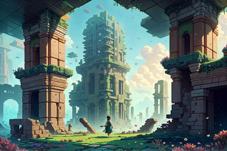 <lora:Elixir:0.565685424949238>, <lora:detail_slider_v4:0.565685424949238>, grass, pixelart, best quality, Atey Ghailan, perspective, constellations, flowers, (An underwater city built on the ruins of an ancient civilization), intricate, (((realistic:1.2)))