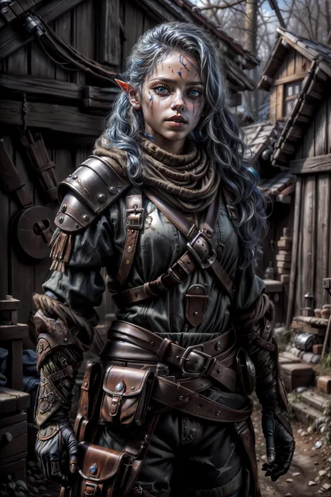 (masterpiece, best quality), intricate details,
1girl, <lora:RPGGnome:1> rpggnome, rogue, leather armor, bandolier, quiver, braids, blue hair, long hair, side shave, steampunk, adventurer, satchel, map, compass, telescope, brown pants, pointed ears,
(prosthesis,prosthetic arm, mechanical arms:1.2) cracked skin, cracks on face,
warlock, black eyeliner, mechanical, <lora:knight_v4.1SD:0.8>
<lora:add_detail:0.6> <lora:Elixir:0.4> <lora:GoodHands-vanilla:0.8> <lora:hipoly_3dcg_v7-epoch:0.3> <lora:JourneyLoRA:0.35> <lora:LowRA:0.3> <lora:more_details:0.4> < <lora:Cracked Skin:0.4>