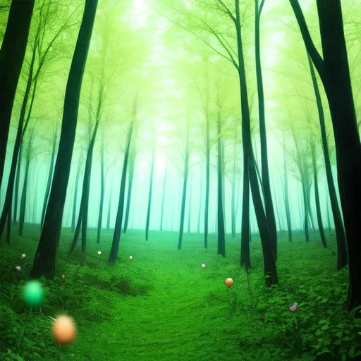 a forest candy trees,