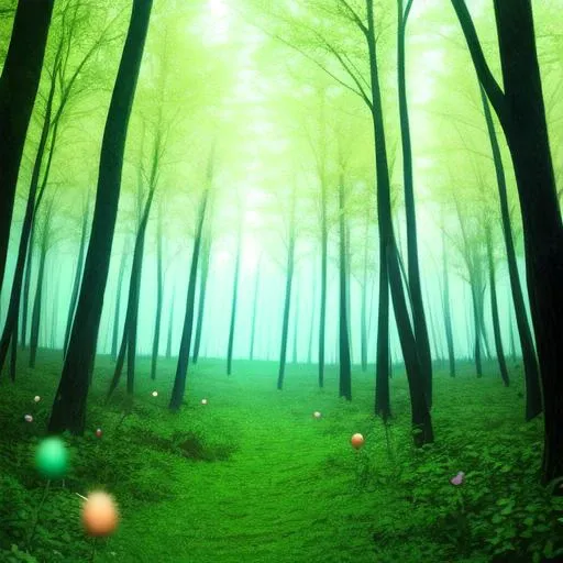 a forest candy trees,