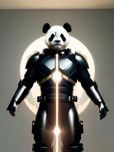 (extremely detailed CG octane render 8k wallpaper), full shot body photo of a (((sci-fi))) astronaut ((panda)), red details, gold details, bionic battle suit, a black hexagonal futuristic alien landscape in the background, ornate, shiny, polished, metallic, professional majestic oil painting by Ed Blinkey, Atey Ghailan, Studio Ghibli, by Jeremy Mann, Greg Manchess, Antonio Moro, trending on ArtStation, trending on CGSociety, Intricate, High Detail, Sharp focus, dramatic, by midjourney, realism, beautiful and detailed lighting, shadows, by Jeremy Lipking, by Antonio J. Manzanedo, by Frederic Remington, by HW Hansen, by Charles Marion Russell, by William Herbert Dunton, <lora:pandaTm_v10:0.4>,panda_tm