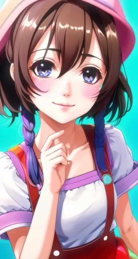 (masterpiece, best quality),a cute anime girl, in a colorful anime world, in anime absurde ccontext, fun, impossible,