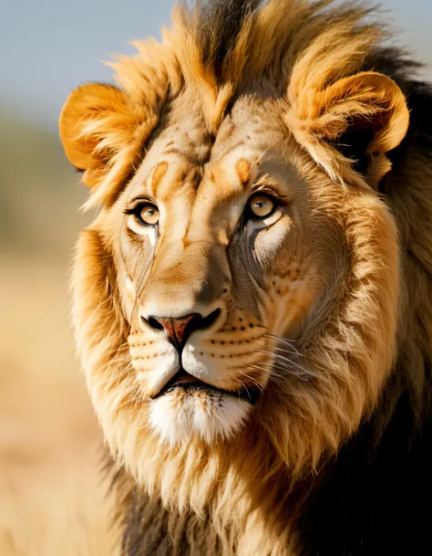 photograph of a lion in the African Savanna, piercing gaze, (Nikon f4, 50mm f1.2, Fujichrome Velvia 50, bokeh), (masterpiece:1.1), (highest quality:1.1), sharp focus, (HDR:1.0),(from side:0.6), detailed, realistic, 8k uhd, high quality