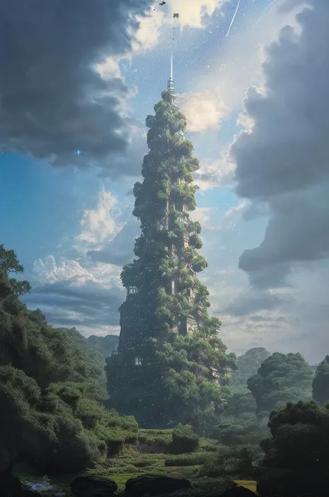 (8k, RAW photo, best quality, masterpiece:1.2),(realistic, photo-realistic:1.37),octane render,ultra high res,ultra-detailed,professional lighting,photon mapping,radiosity,physically-based rendering,ue5,((an old golden tree stands tall)),((the clouds curled up in the air)),((the trees were covered with golden leaves)),((dense stacking)),((sway gently)),((like a sky full of stars falling)),((no humans)),