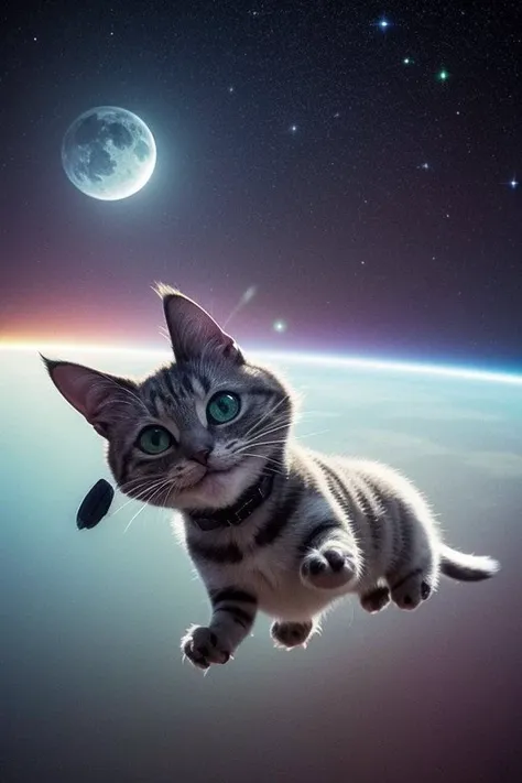 (poorly lit:1.4) photo of a flying cat in space, intricate details, hdr, intricate details, hyperdetailed, cinematic, dark shot, muted colors, film grainy, soothing tones, muted colors, technicolor, (muddy:0.6), (natural light:0.8), dark theme, (shadows:0.8), film grain, <lora:LowRA:0.35> 1grin512