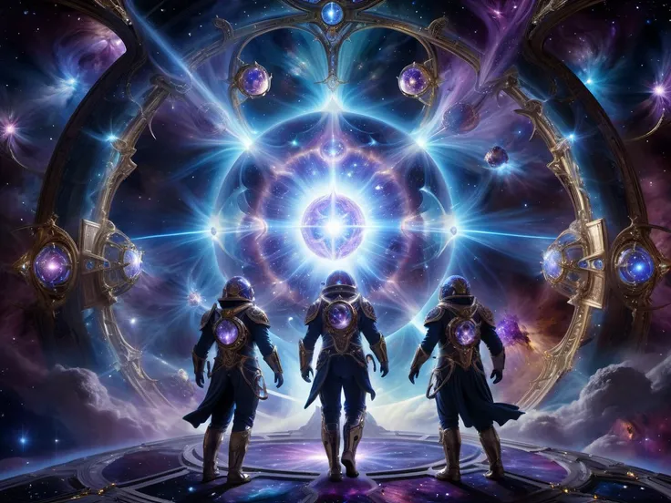 <lora:AetherPunkAI:.6>  AetherPunkAI <lora:DonMC3l3st14l3xpl0r3rsXL:.6> DonMC3l3st14l3xpl0r3rsXL fantasy Celestial Explorers entering an aether-charged nebula of enlightenment   (Highly detailed, amazing, Impressive lighting, vibrant colors, Ultra Realistic, High quality, Highly detailed, trending on artstation, intricate detailed background
:1.2)