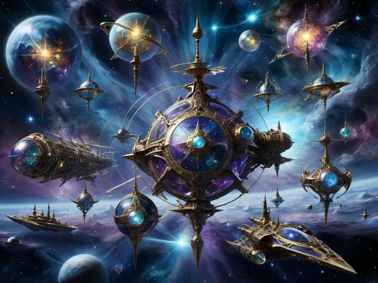 <lora:AetherPunkAI:.6> AetherPunkAI <lora:DonMC3l3st14l3xpl0r3rsXL:.6> DonMC3l3st14l3xpl0r3rsXL fantasy Tactical aether maps guiding fleet movements in cosmic conflicts (Highly detailed, amazing, Impressive lighting, vibrant colors, Ultra Realistic, High quality, Highly detailed, trending on artstation, intricate detailed background
:1.2)