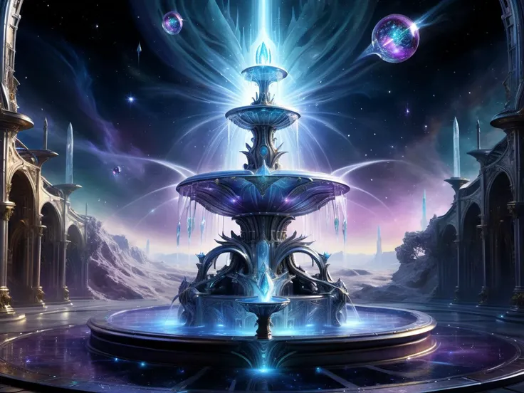 <lora:AetherPunkAI:.6>  AetherPunkAI <lora:DonMC3l3st14l3xpl0r3rsXL:.6> DonMC3l3st14l3xpl0r3rsXL fantasy Interstellar fountain sprouting jets of crystallized aether   (Highly detailed, amazing, Impressive lighting, vibrant colors, Ultra Realistic, High quality, Highly detailed, trending on artstation, intricate detailed background
:1.2)