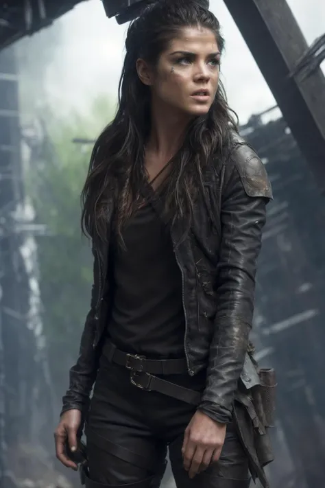 young marie woman, the 100, grounders outfit, uhd, high detail, analog, <lora:Marie_Avgeropoulos:0.9>