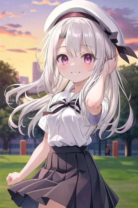 1 Girl, Long Hair, Straight, Pink Hair, Pink Rabbit Ear, Animal Ear Hair, Red Eyes, Another World, Cherry Blossoms , Portrait , High Contrast , Official Art , Smiling , Happy , Best Quality , High Resolution , Beautiful Hair Detail . Masterpiece Picture, smile, shy face, slightly red cheeks, skirt, underwear only, erotic, giant milk, uniform , one person , colorless , , , sailor suit