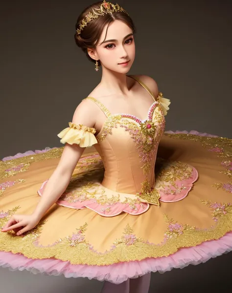 Masterpiece, absurdres,HDR ,highly detailed eyes and face, Primaballerina_tutu, a woman in a ballgown is posing for a picture ,wearing a Primaballerina_tutu, wearing a ballgown, <lora:ballgownBallerina:1>