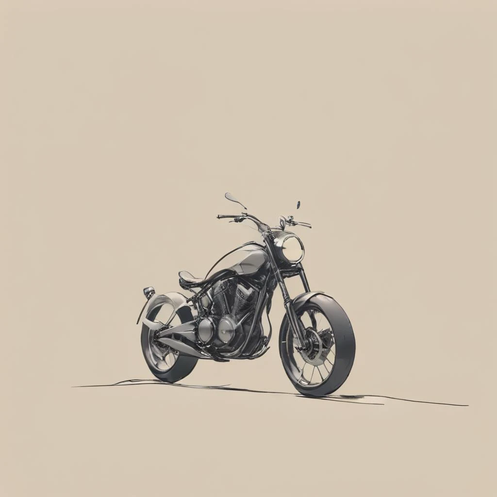 <lora:The_Line:1> style simple drawing of a motorbike, bicycle, highly detailed, 8k, sharp, professional, clear, high contrast, high saturated, , vivid deep blacks, crystal clear <lora:BikeMaker_2_XL:1>