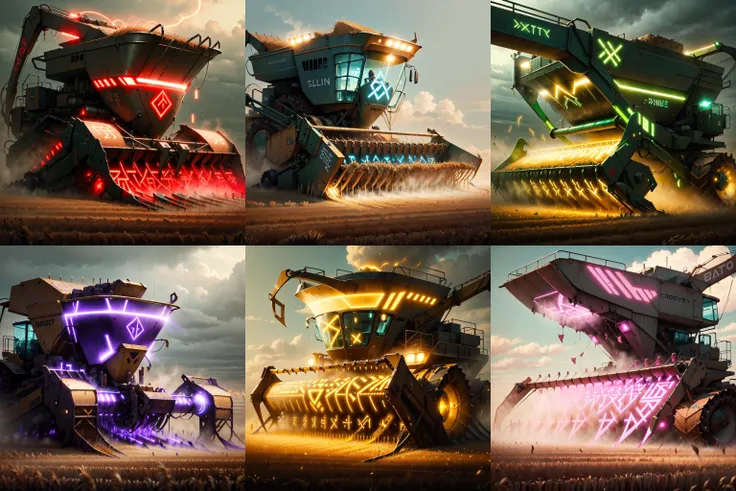 <lora:GlowingRunesAIv4-000005:0.9>  GlowingRunes_red 
combine harvester
, detailed, intricate