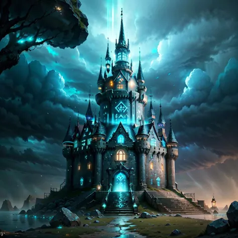 <lora:GlowingRunesAI:.8>, GlowingRunesAI castle