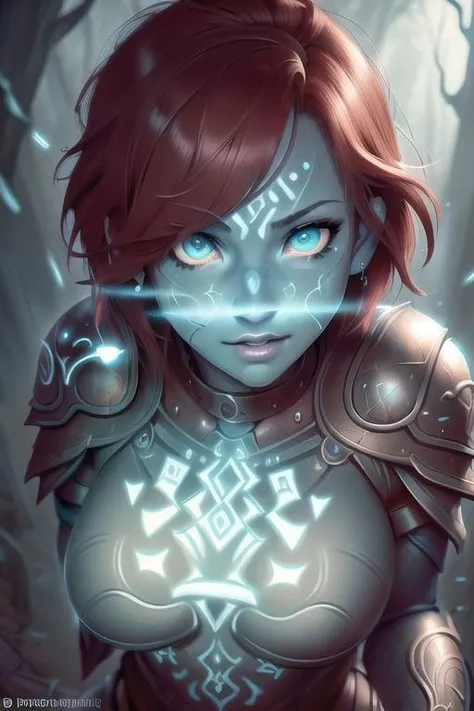 <lora:glowingrunesai_v10:1> glowingrunesai, proportional eyes, (realistic:1.5), extremely detailed, hyper detailed, soft lighting, detailed background, extreme detail background, sharp details, beautiful face, symmetrical eyes, short red hair, short hair, red hair, green eyes, woman, high quality, (full body:1.3),