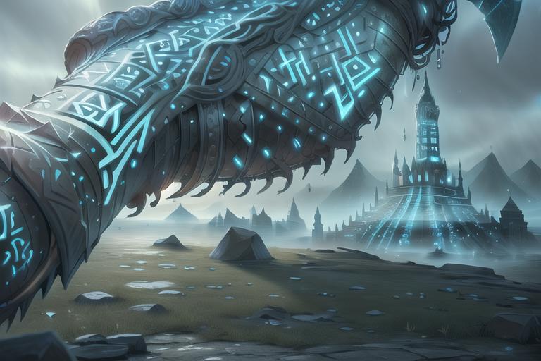 A close up of a giant creature with glowing lights on it - SeaArt AI