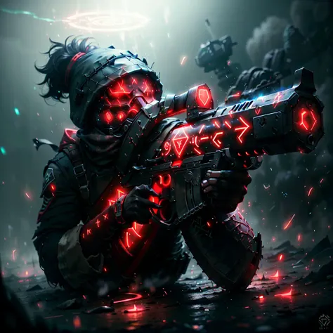 <lora:GlowingRunesAIV6:.8>, GlowingRunesAIV2_red rifle